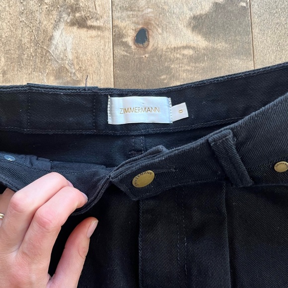Zimmermann Black High Rise Straight Leg Jeans - Picture 2 of 12